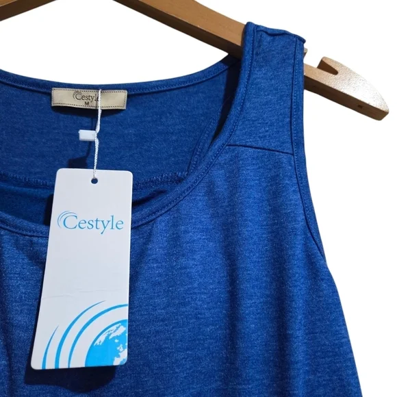 Cestyle Women's Blue Tank Top With Padding. Brand New With Tags. Women's Medium - Picture 4 of 5